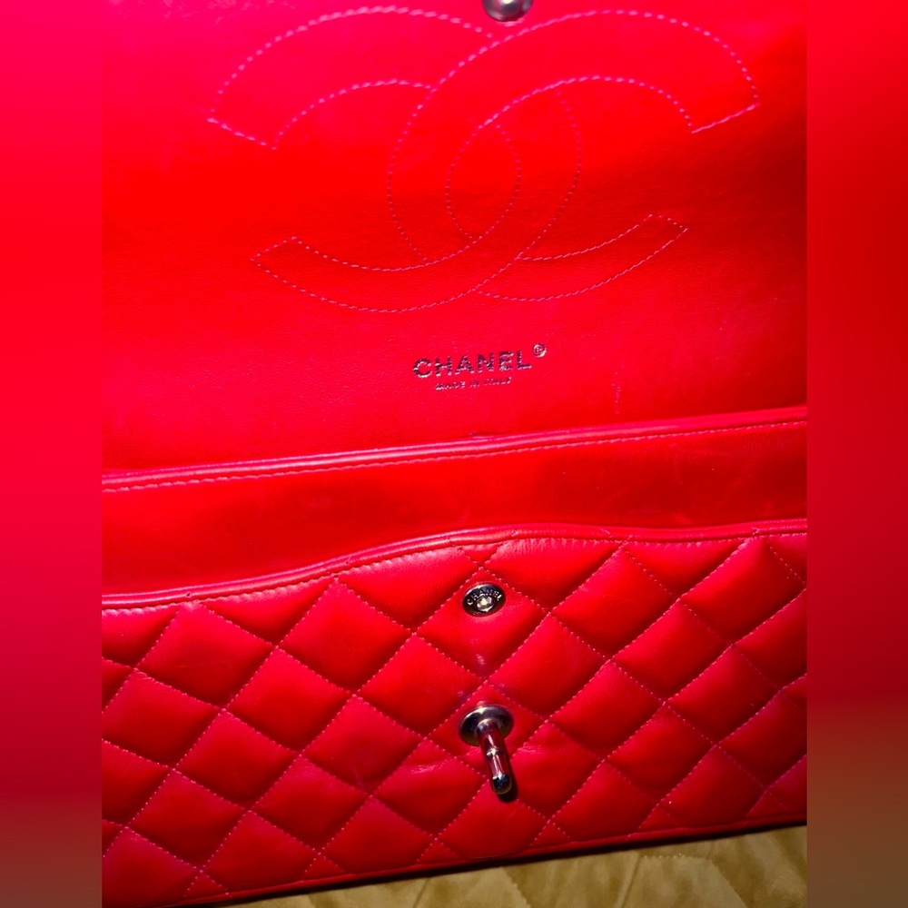 Chanel Jumbo Flap Lambskin Bag - Red - Picture 3 of 8